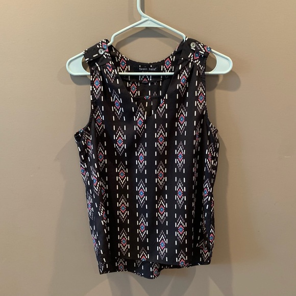 Sweet Rain Tops - Sweet Rain Tribal Sleeveless Hi Low Top Womens Sz Small *EUC*.